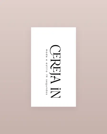Tag de produto da Cereja IN com a logomarca e a assinatura moda e estilo IN segundos