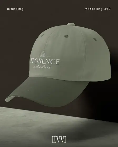 Boné bordado com a logomarca da Florence Espelhos